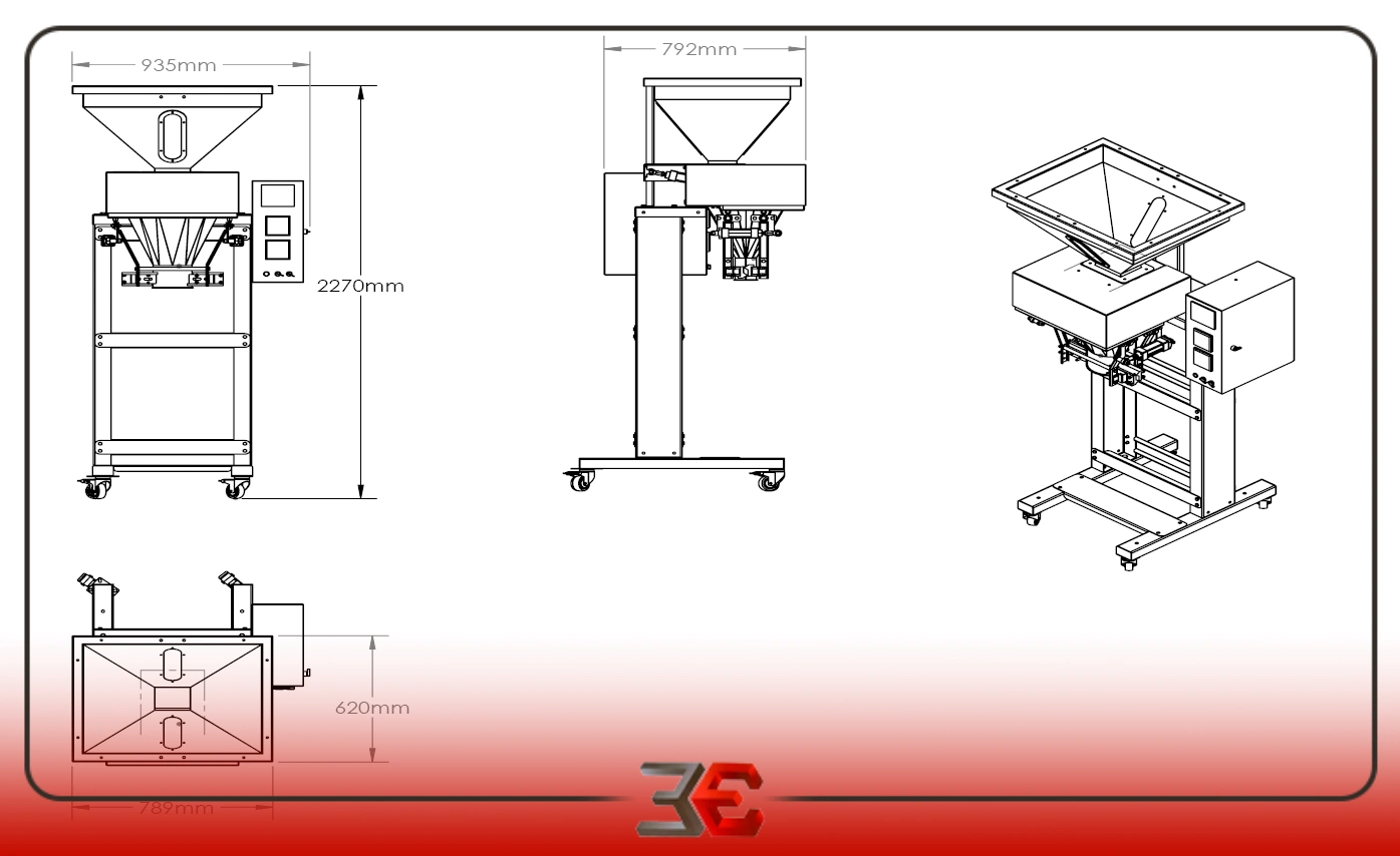 اجزای دستگاه کیسه پرکن